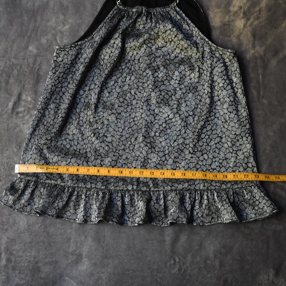 Michael Kors Black and Silver Metallic Halter Top - Picture 11 of 14